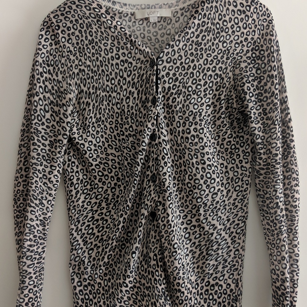 Ann Taylor Loft Cheetah Print Cardigan - Picture 1 of 3